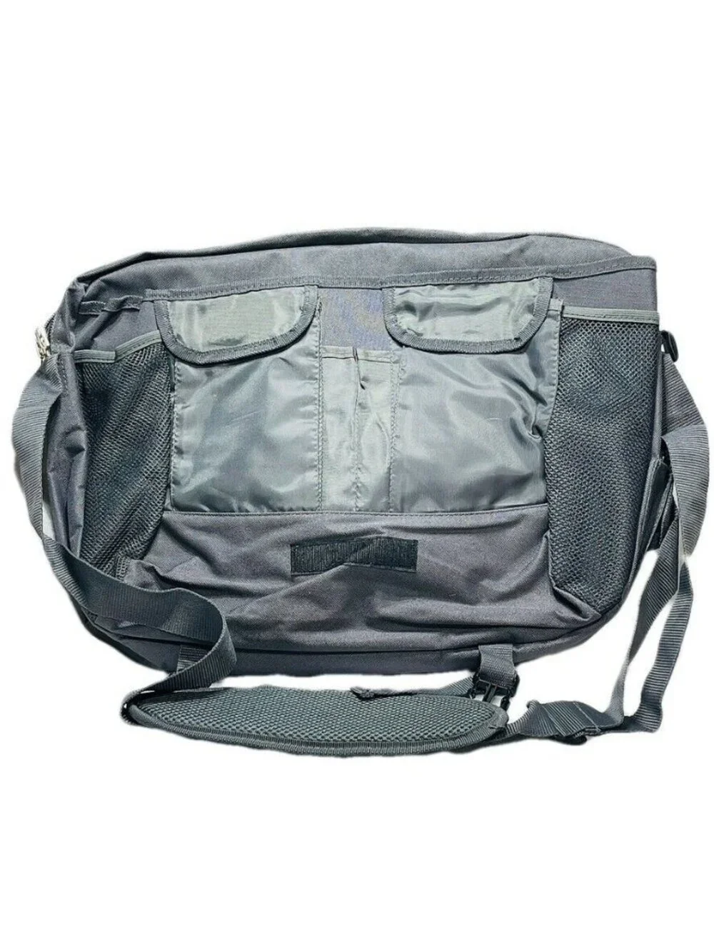 Guess Gray Messenger Bag With Adjustable Strap & Multiple Pockets